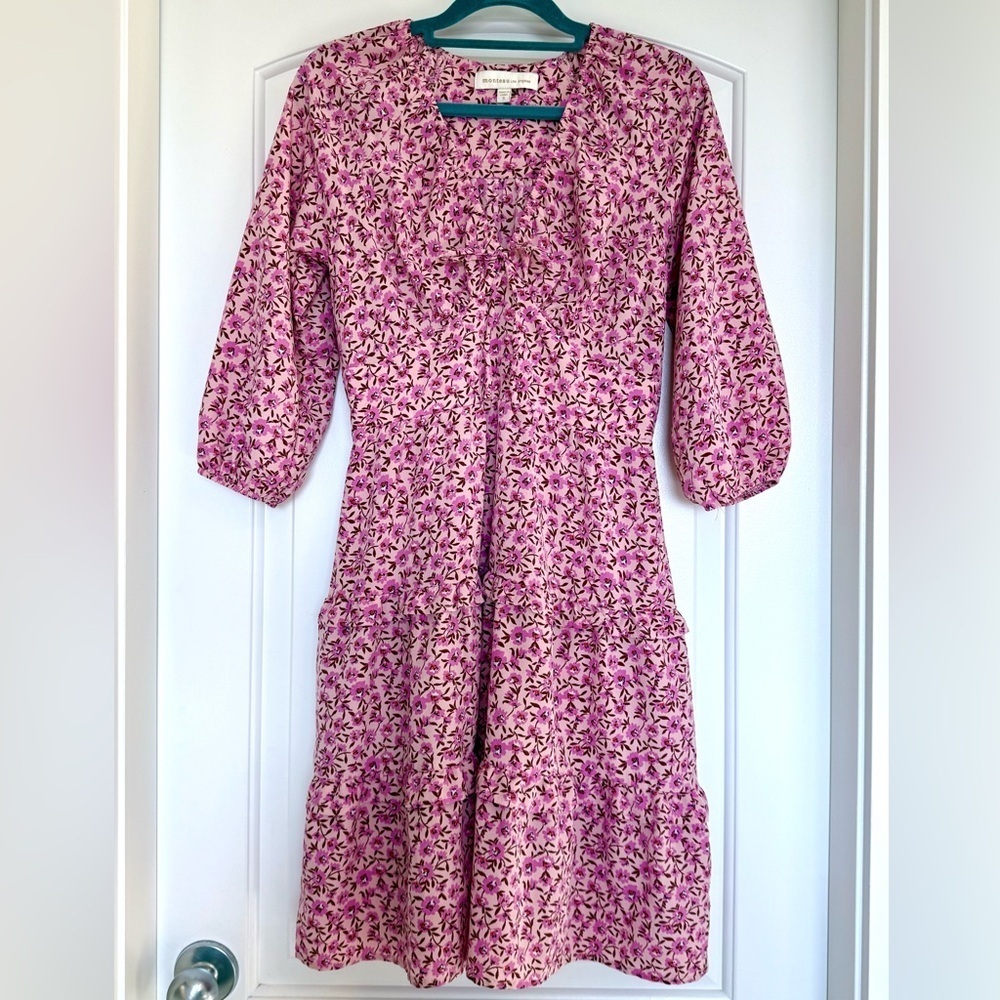 Monteau Los Angeles Milkmaid Dress Size Small Floral Coquette Cottagecore boho